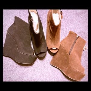 Boot LOT winter platform open toe wedge 2n1 BNWOB